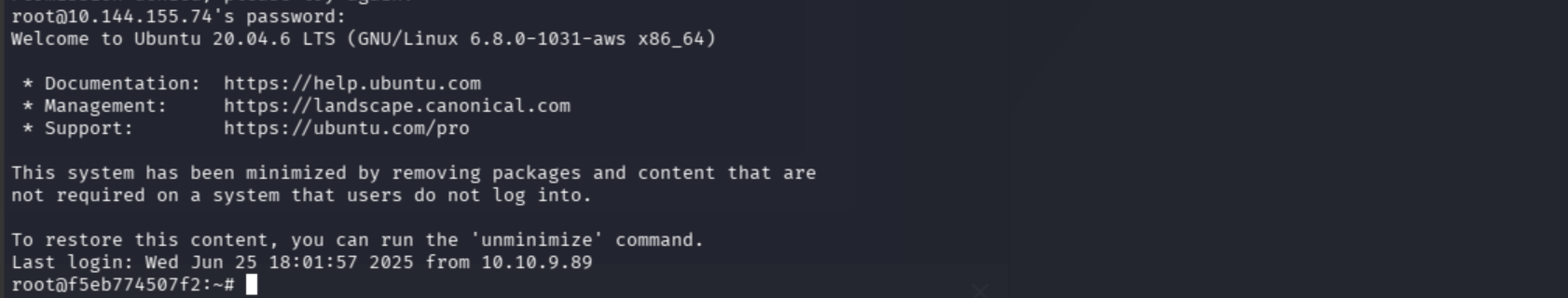 SSH login successful as root on port 2222